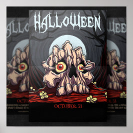 Halloween Skull und Zombie Claw Poster