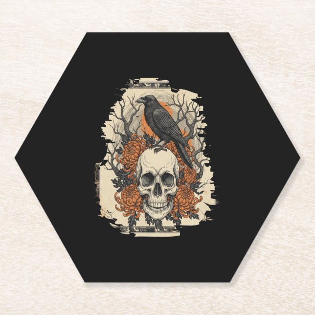 Halloween Skull Untersetzer (Vorderseite)
