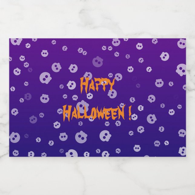 Halloween Skulls Alkoholflaschenetikett (Einzelnes Label)