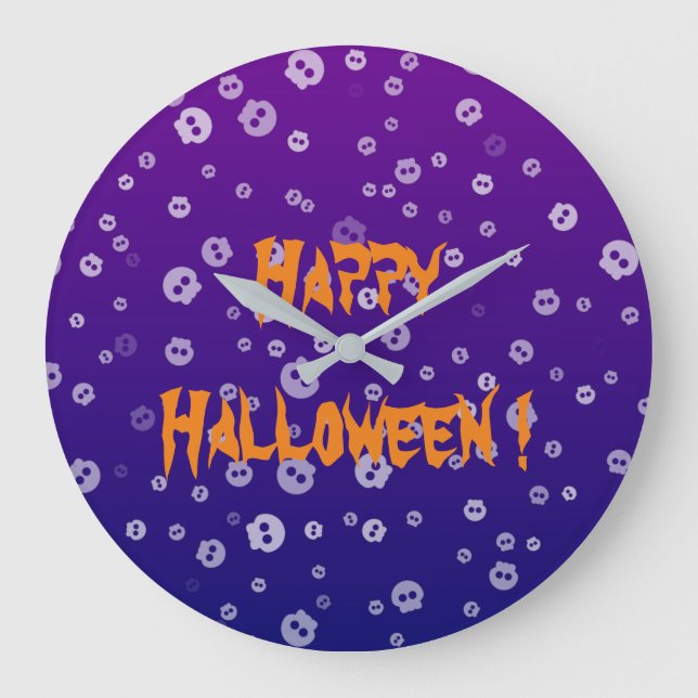 Halloween Skulls Große Wanduhr (Vorderseite)