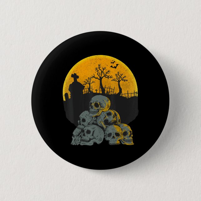 Halloween Skulls Heads Moon Skeleton Kostüme Kinde Button (Vorderseite)