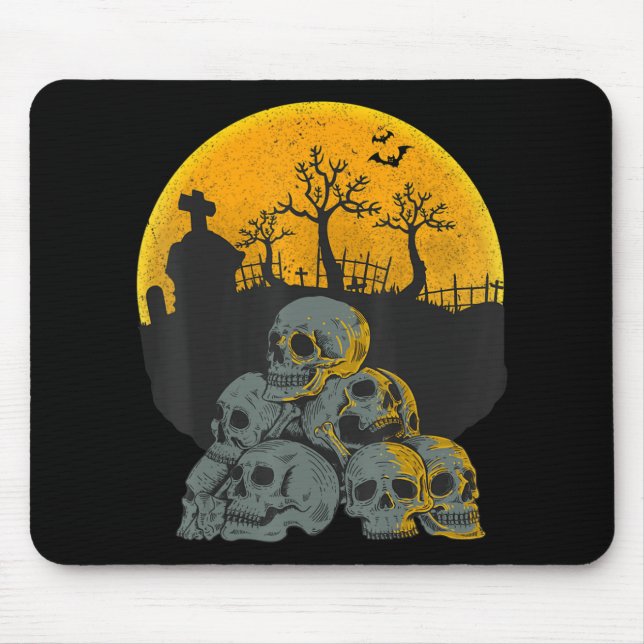 Halloween Skulls Heads Moon Skeleton Kostüme Kinde Mousepad (Vorne)