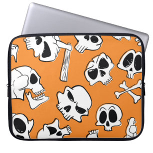 Halloween Skulls Knochen Doodle Muster Laptopschutzhülle