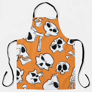 Halloween Skulls Knochen Doodle Muster Schürze