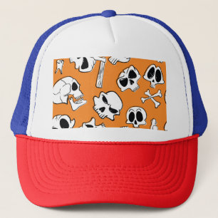 Halloween Skulls Knochen Doodle Muster Truckerkappe