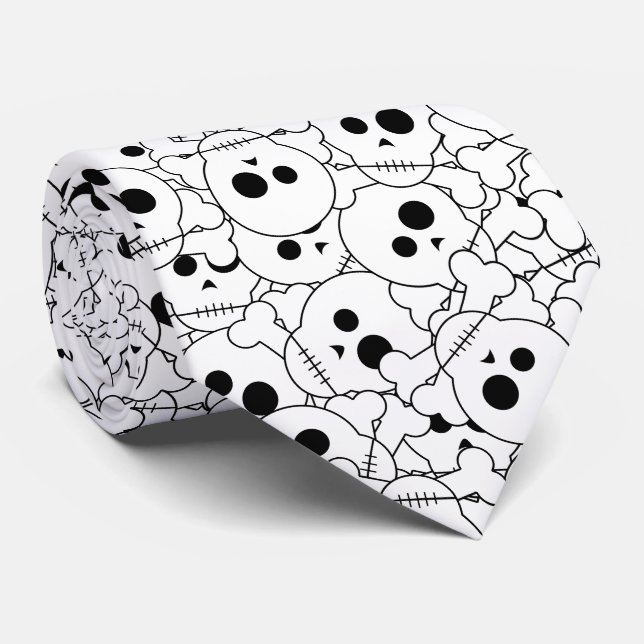 Halloween Skulls Krawatte (Gerollt)