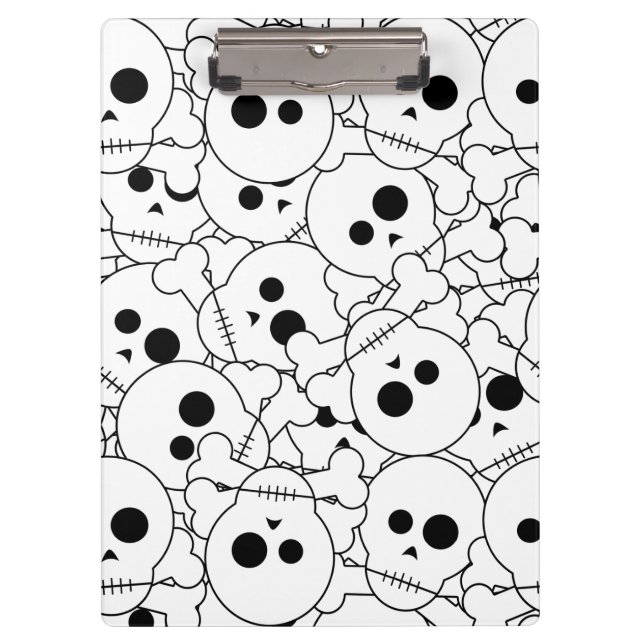 Halloween Skulls Pattern Clipboard Klemmbrett (Vorderseite)