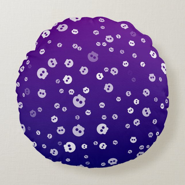 Halloween Skulls Rundes Kissen (Vorderseite)