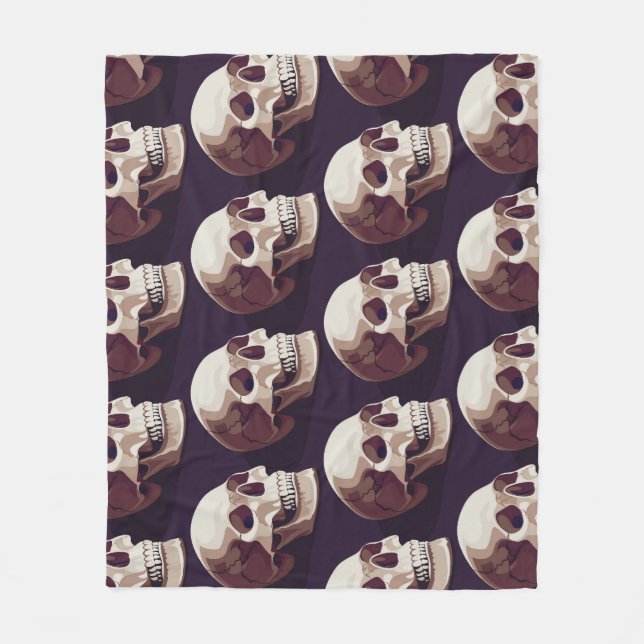 Halloween Skulls: Spooky Seamless Muster. Fleecedecke (Vorderseite)