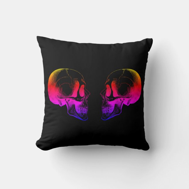 Halloween Skulls Throw Kissen (Vorderseite)