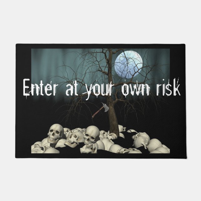 Halloween Skulls und Ax Fußmatte (Vorderseite)