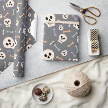 Halloween Skulls und Knochen Nahtloses Wrapping Pa