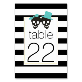 Halloween-Skulpferd Aqua Hochzeit-Tischnummer Tischnummer