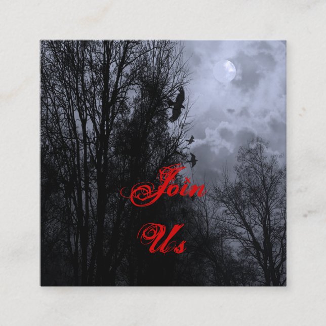 Halloween Sky et Ravens Carte de visite d'invitati (Devant)
