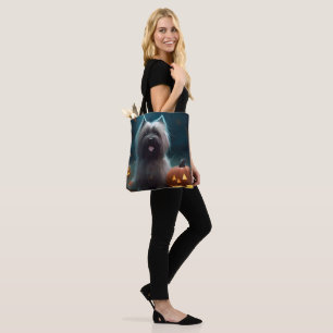Halloween Skye Terrier mit Kürbissen Gruselig  Tasche