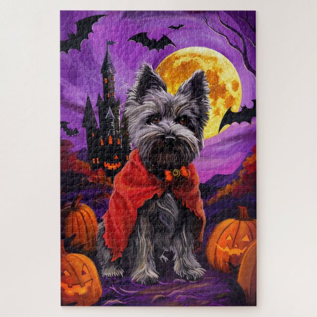 Halloween Skye Terrier Vampire Pumpkins Beängstige (Vertikal)
