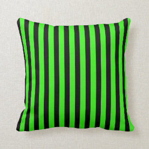 Halloween Slime Green & Black Streifen Kissen