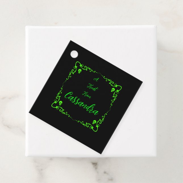 Halloween Slime Green Personalisiert Geschenkanhänger (Beispiel)