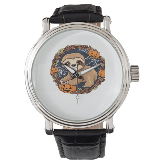 Halloween, Sloth, 31. Oktober, Erntedank Class Armbanduhr (Vorderseite)