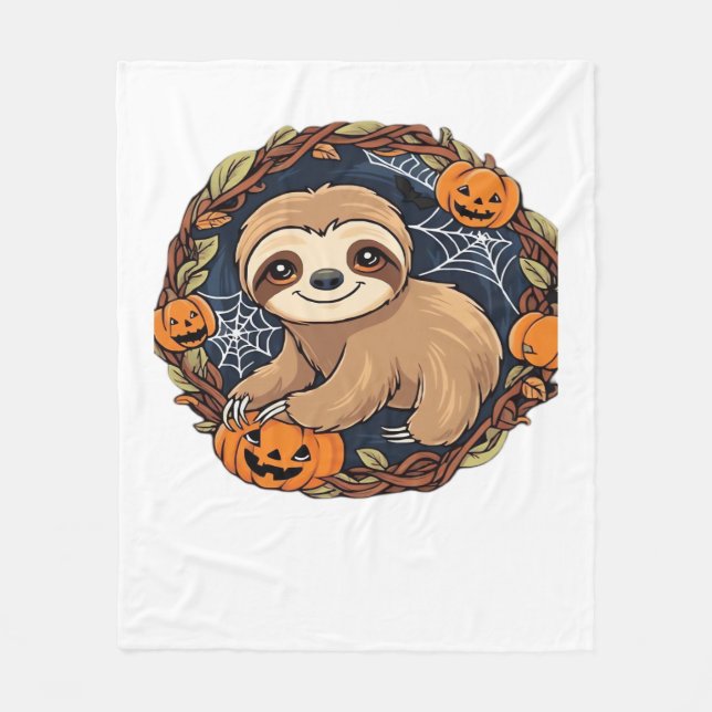 Halloween, Sloth, 31. Oktober, Erntedank Class Fleecedecke (Vorderseite)