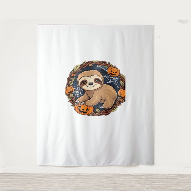 Halloween, Sloth, 31. Oktober, Erntedank Class Wandteppich (Vorderseite)