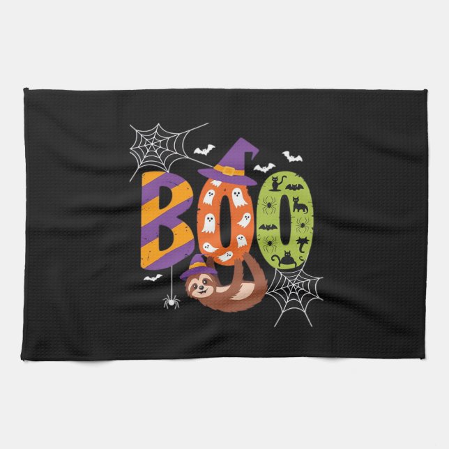 Halloween Sloth Boo Lazy Essential T - Shirt Geschirrtuch (Horizontal)