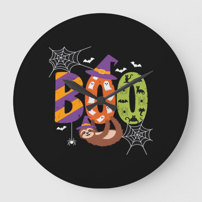 Halloween Sloth Boo Lazy Essential T - Shirt Große Wanduhr (Vorderseite)