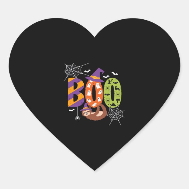 Halloween Sloth Boo Lazy Essential T - Shirt Herz-Aufkleber (Vorderseite)
