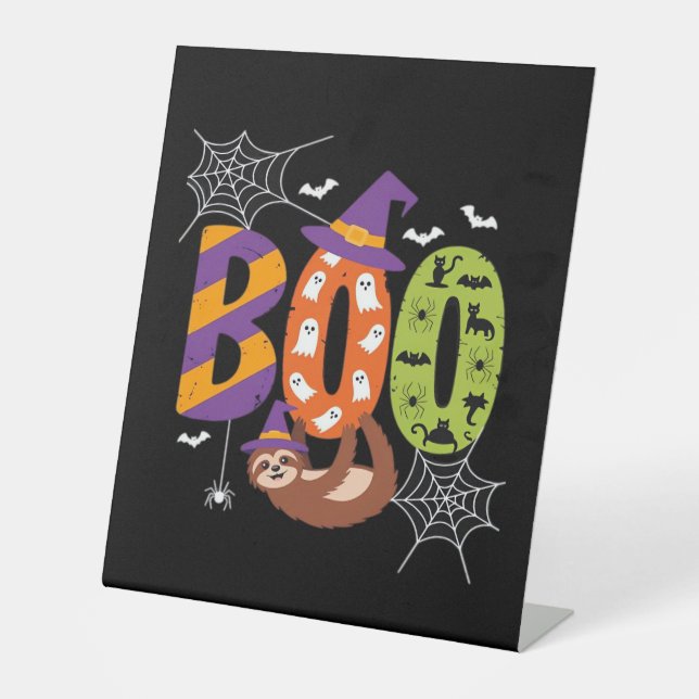 Halloween Sloth Boo Lazy Essential T - Shirt Sockelschild (Vorderseite)