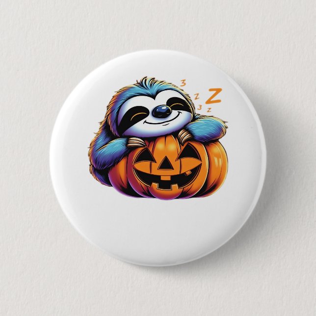 Halloween Sloth Lover Kostüm Essential T - Shirt Button (Vorderseite)