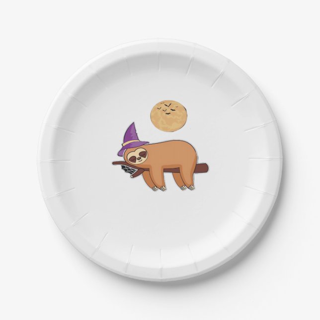 Halloween Sloth Premium T - Shirt Pappteller (Vorderseite)