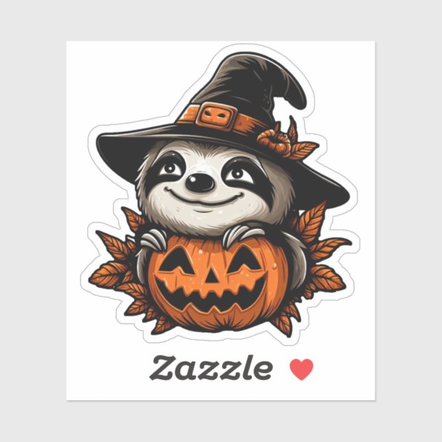 Halloween Sloth Pumpkin Festivity Aufkleber (Blatt)