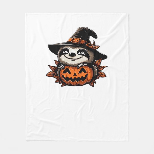 Halloween Sloth Pumpkin Festivity Classic T - Shir Fleecedecke (Vorderseite)
