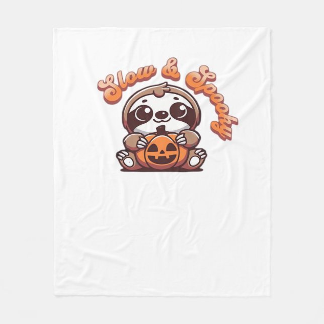 Halloween Sloth Slow und Spooky Niedlichen Sloth P Fleecedecke (Vorderseite)