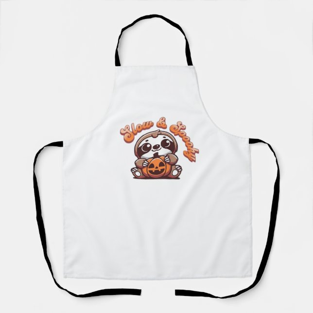 Halloween Sloth Slow und Spooky Niedlichen Sloth P Schürze (Vorderseite)