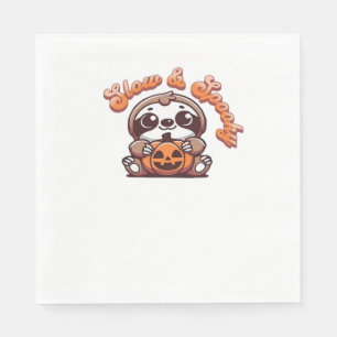 Halloween Sloth Slow und Spooky Niedlichen Sloth P Serviette