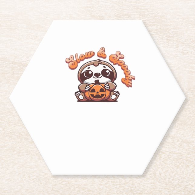 Halloween Sloth Slow und Spooky Niedlichen Sloth P Untersetzer (Vorderseite)