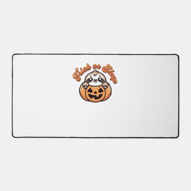 Halloween Sloth Trick oder Sleep Niedlich Sloth Pu Schreibtischunterlage (Vorderseite)