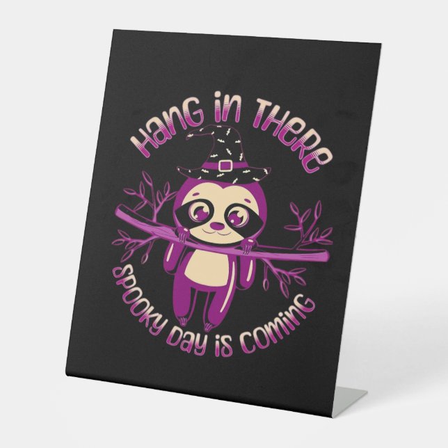 Halloween Sloth (ver.1) Klassischer T - Shirt Sockelschild (Vorderseite)