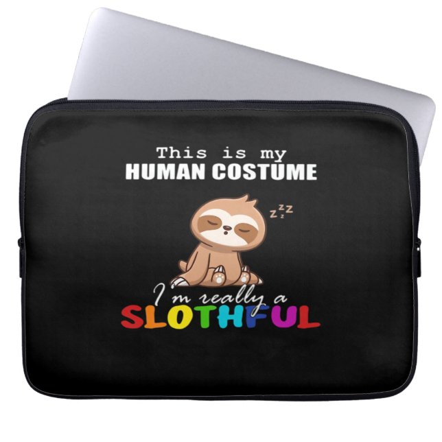 Halloween Slothful Design, This is my Human Costum Laptopschutzhülle (Vorderseite)
