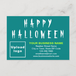 Halloween Small Aquamarin Green Flat Gruß Karte