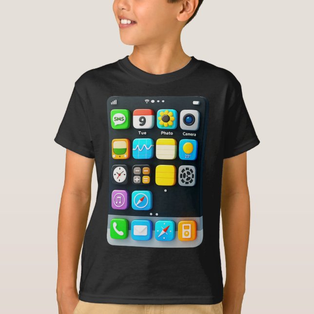 Halloween Smartphone Mobile App T-Shirt (Vorderseite)