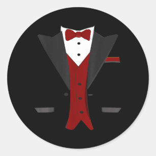Halloween-Smoking-Kostüm - Lustiger Anzug Hochzeit Runder Aufkleber