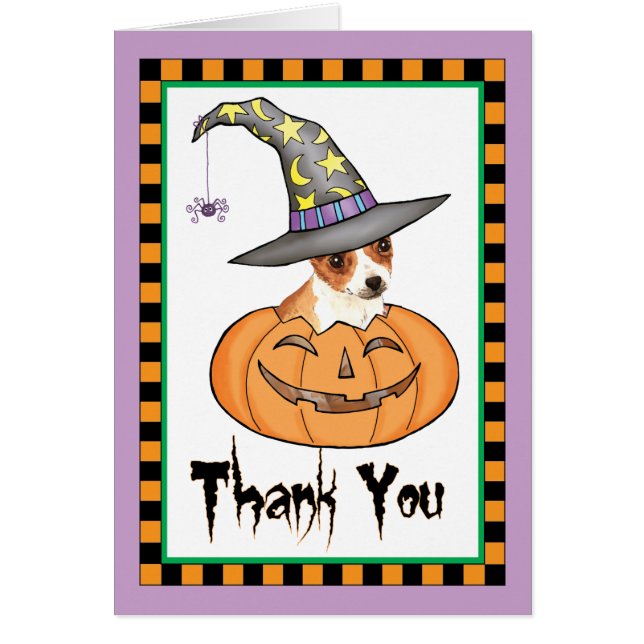 Halloween Smooth Coat Chihuahua Danke, Karte (Vorne)