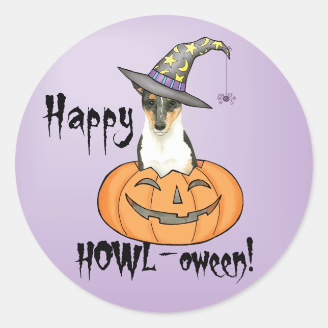 Halloween Smooth Collie Runder Aufkleber (Vorderseite)