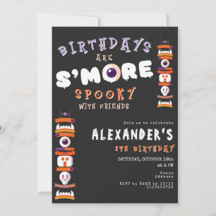 Halloween S'mores Bonfire Spooky Geburtstagsparty Einladung
