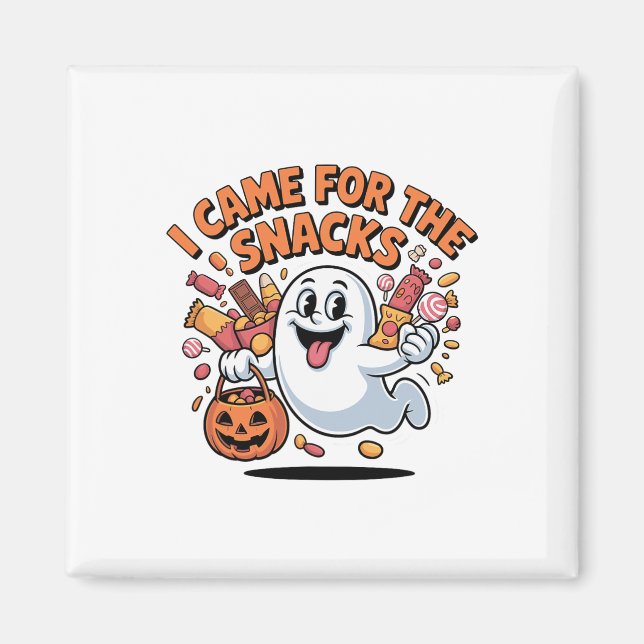Halloween Snacks Ghost Funny Trick-oder-Leckerei C Magnet (Vorne)