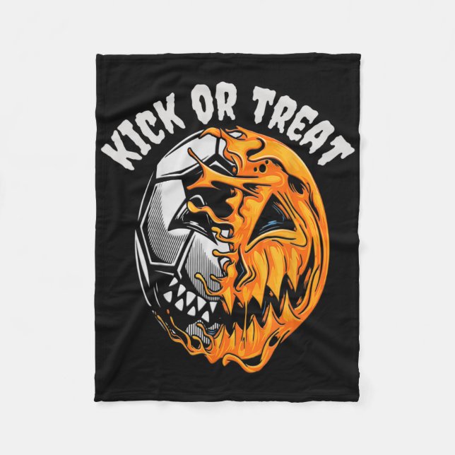 Halloween Soccer Skeleton Fleecedecke (Vorderseite)