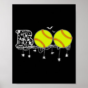 Halloween Softball Liebhaber Boo Verkaufe Spieler Poster