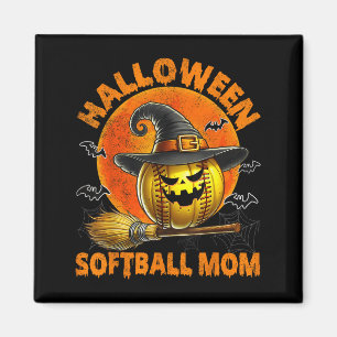 Halloween Softball-Mama Gruseliger Halloween-Kürbi Magnet
